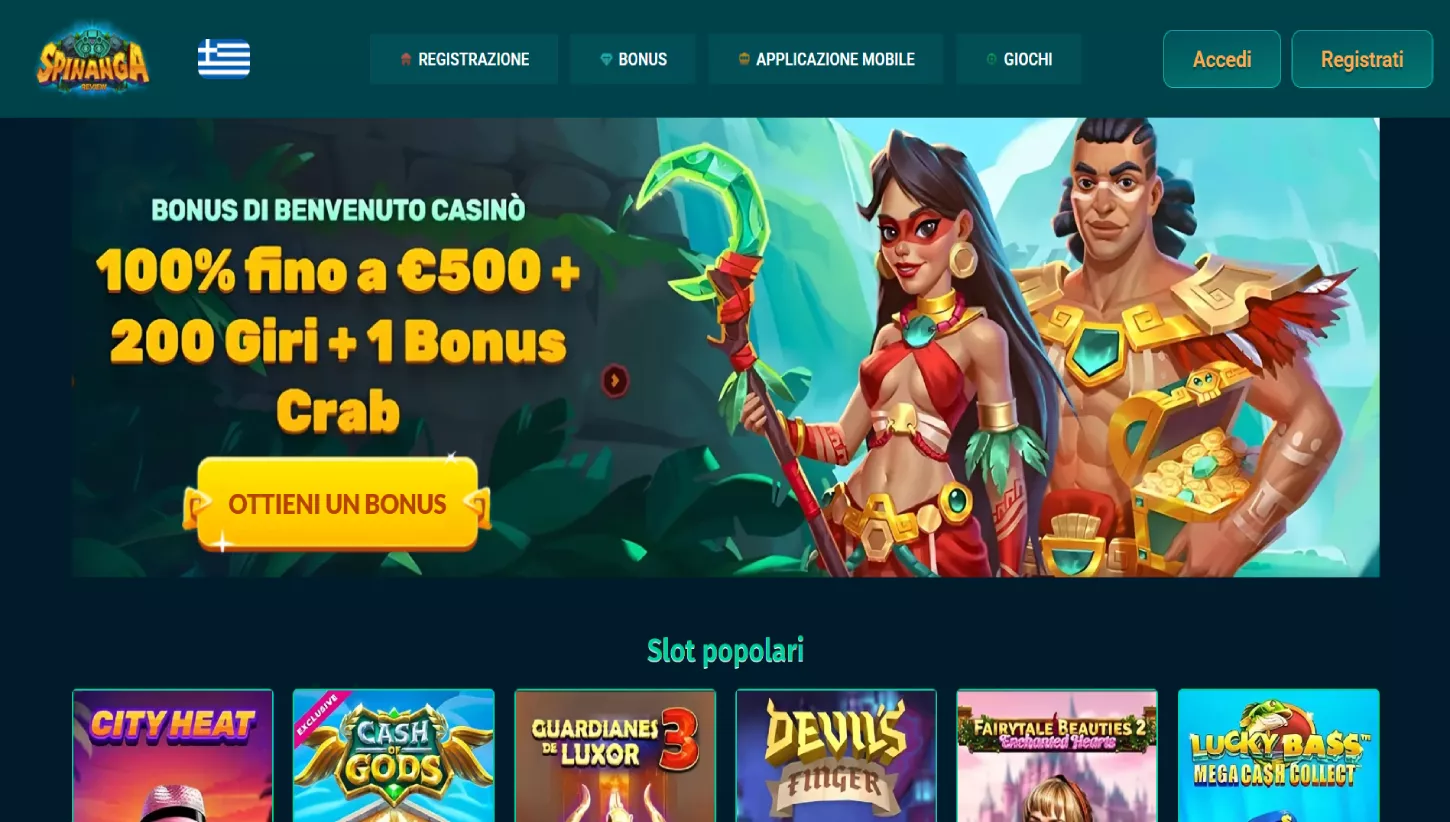 Pagina principale di Spinanga Casino